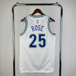 NBA 25 Rose Timberwolves 2023-24 Classic Maillot blanc